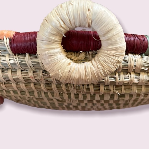 NWT threshold all about Africa woven bowl wicker natural hue multicolored - Picture 7 of 7